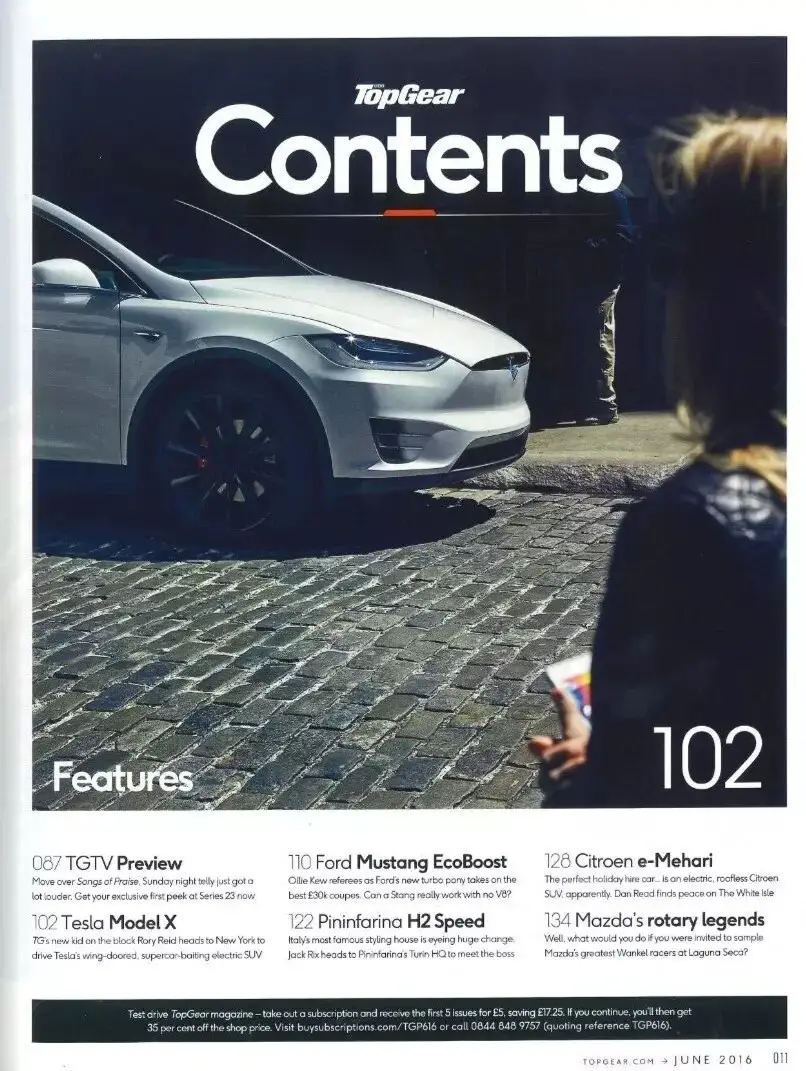 BBC Top Gear Magazine: Issue #283, Tesla Model X, Porsche 911, Volvo, June 2016 - image 2 | Free standard UK delivery included | Discount Quality Products