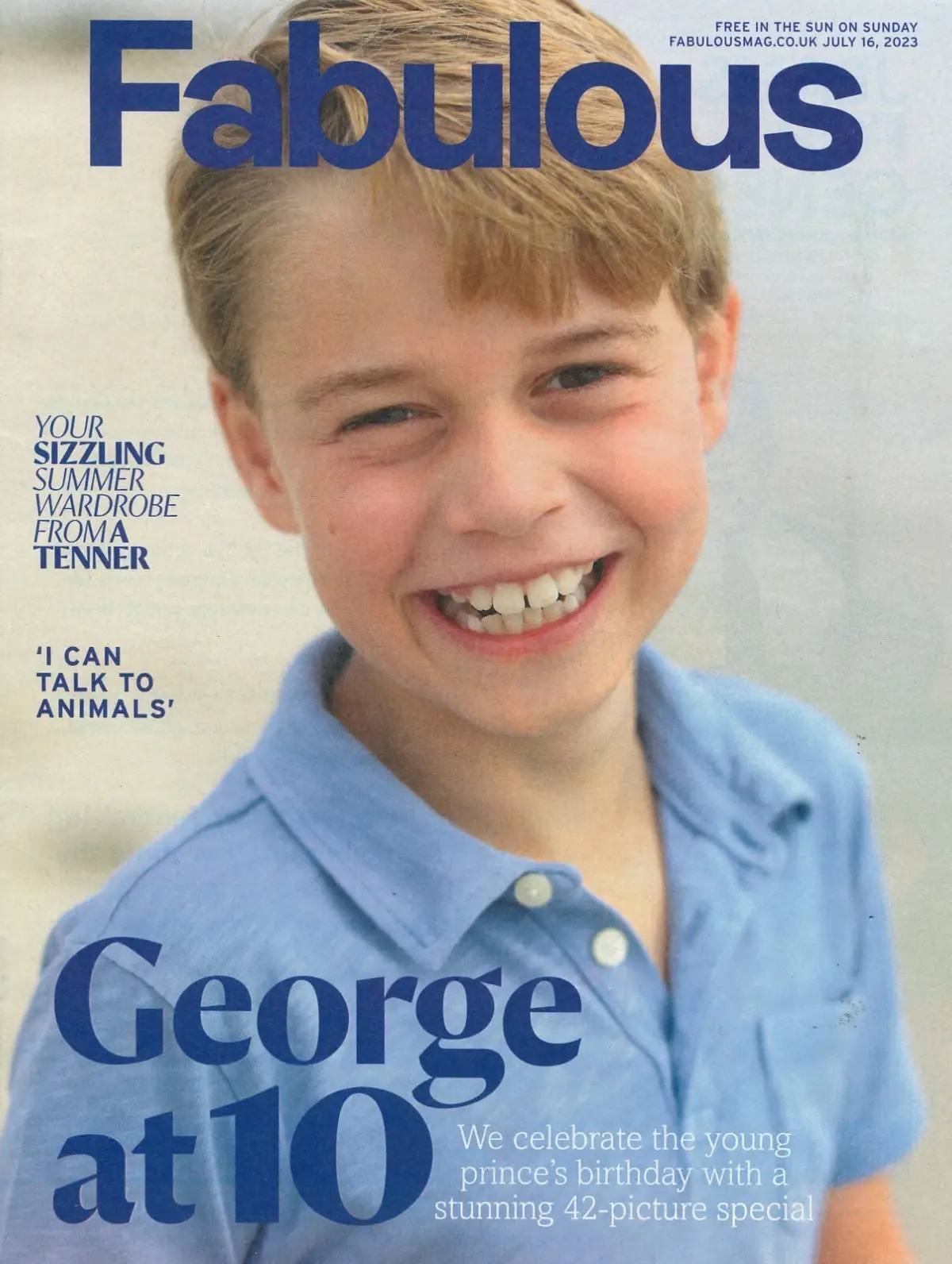 Fabulous Magazine, Prince George 10th Birthday, Jamie Laing, Kaye Adams, 16.7.23