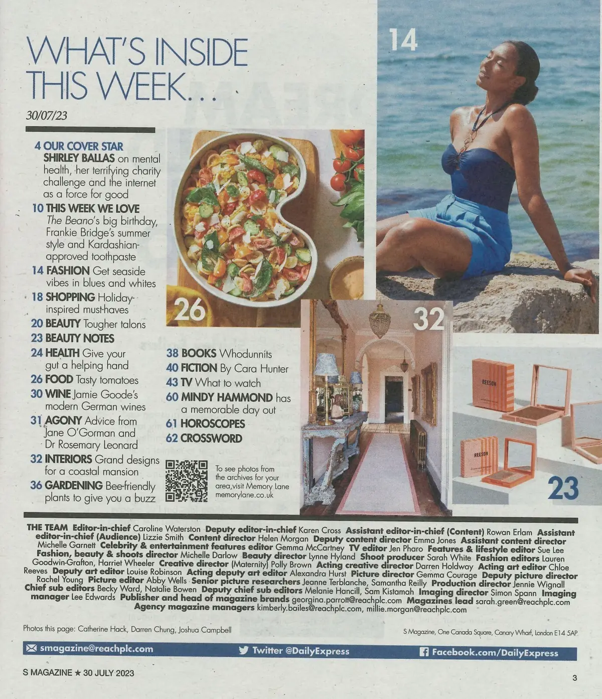Sunday Express Magazine, Shirley Ballas, Frankie Bridge, Summer Fashion, 30.7.23 - image 2 | Free standard UK delivery included | Discount Quality Products