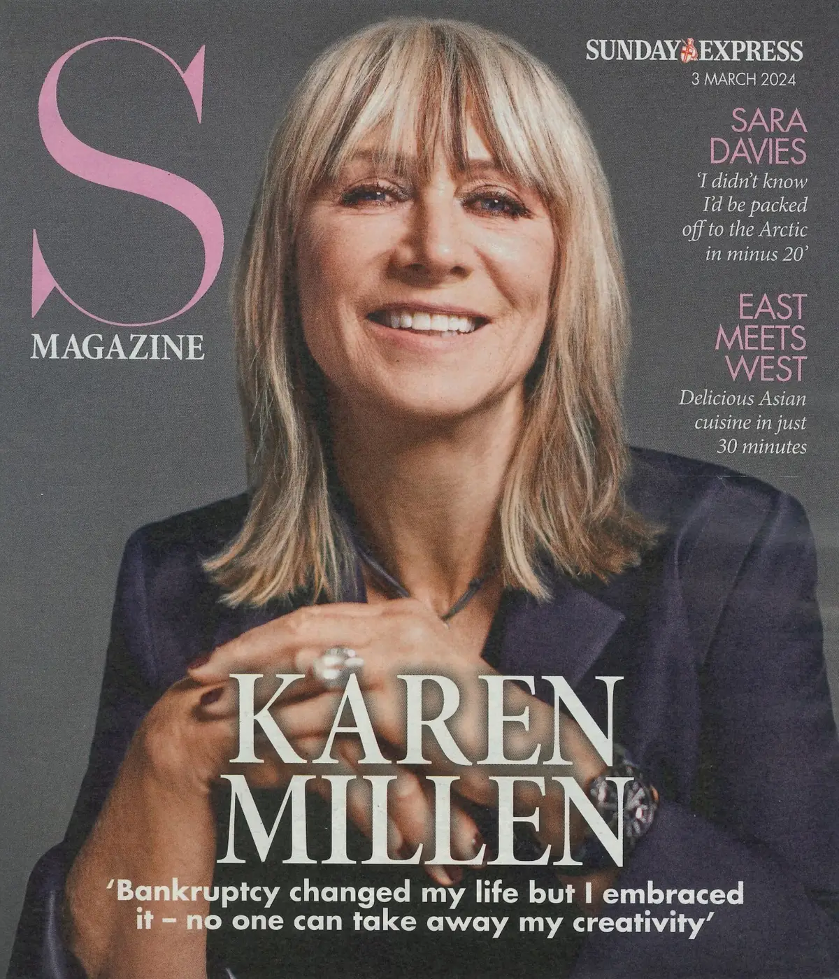 Sunday Express Magazine Karen Millen, Sara Davies, Mindy Hammond, Fashion 3.3.24