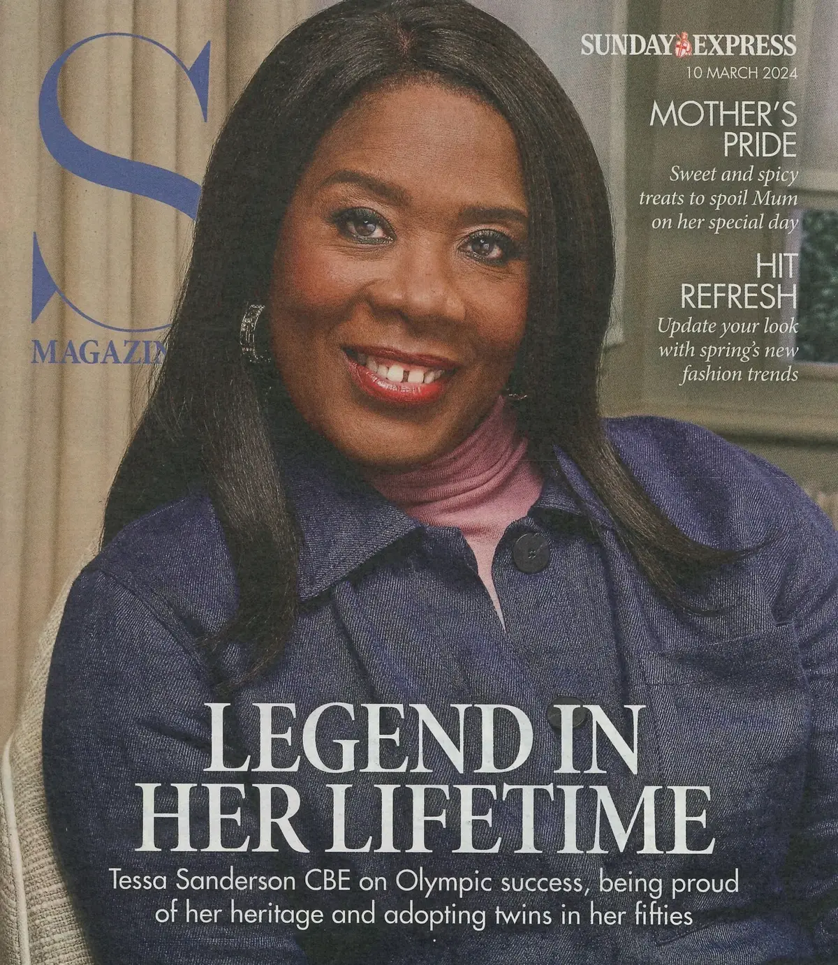 Sunday Express Magazine: Tessa Sanderson, Mindy Hammond, A. Titchmarsh, 10.3.24