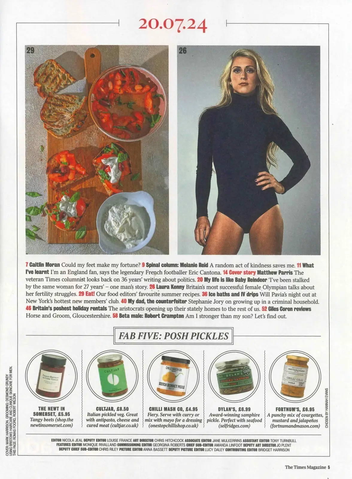 Times Magazine: Matthew Parris, Laura Kenny, Eric Cantona, Posh Airbnbs, 20.7.24 - image 2 | Free standard UK delivery included | Discount Quality Products