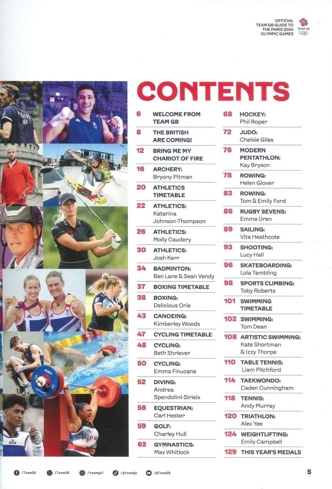 Official Team GB Guide to the Paris 2024 Olympic Games Magazine, Max Whitlock - image 2 | Free standard UK delivery included | Discount Quality Products