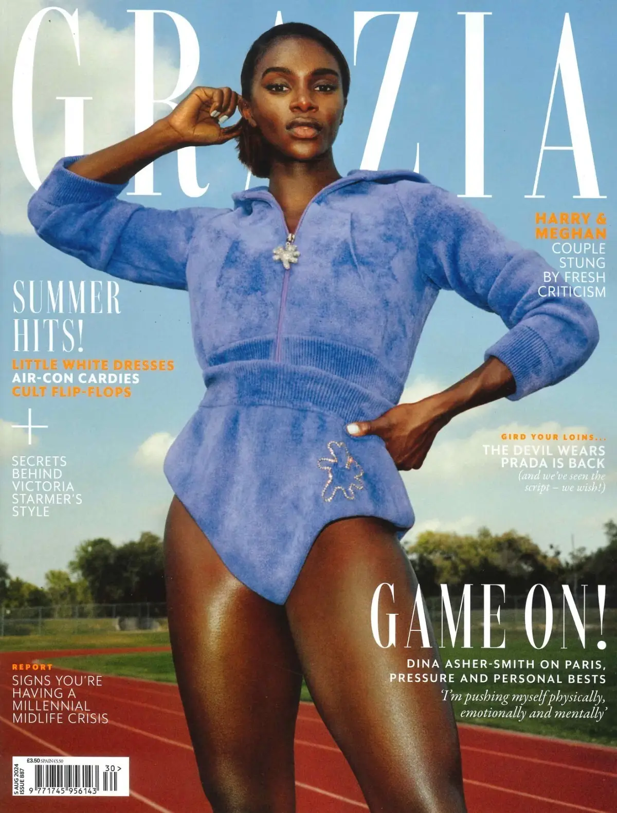 Grazia Magazine: Dina Asher-Smith, Paris Olympics, Prince Harry &amp; Meghan, 5.8.24