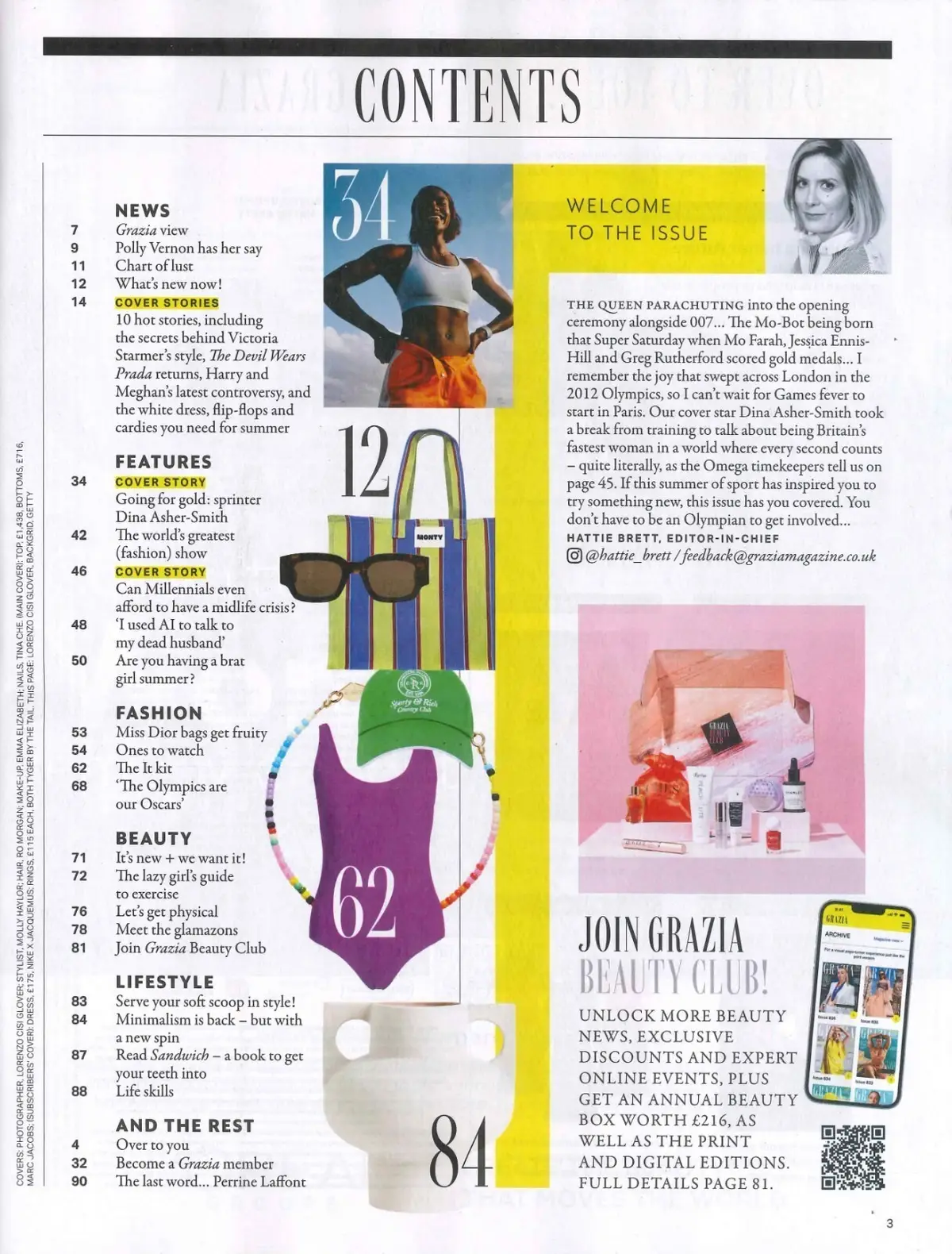 Grazia Magazine: Dina Asher-Smith, Paris Olympics, Prince Harry & Meghan, 5.8.24 - image 2 | Free standard UK delivery included | Discount Quality Products
