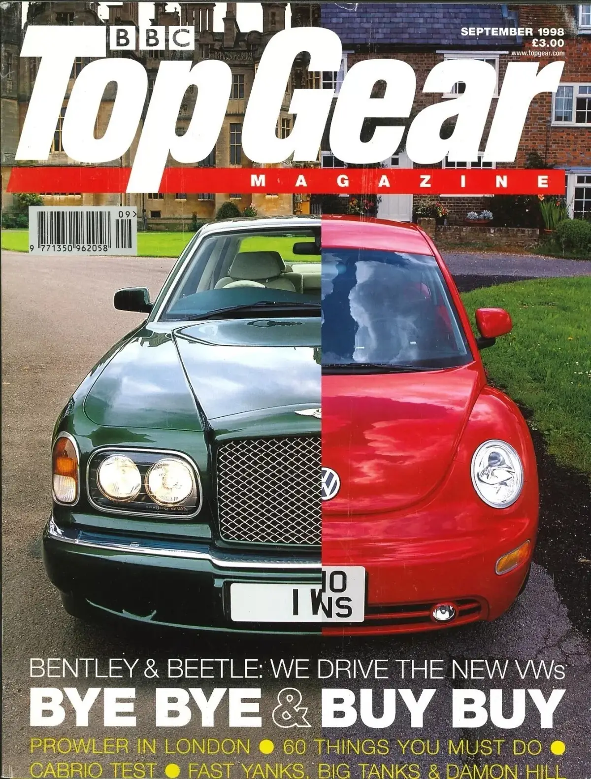 BBC Top Gear Magazine: Issue #60, Bentley, Beetle, BMW 328i, Sonata, Sept 1998