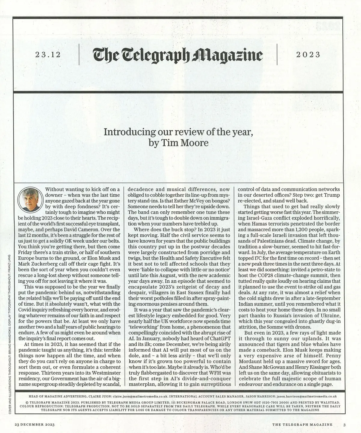 Telegraph Magazine: Review of the Year 2023, King Charles Coronation, 23.12.23 - image 2 | Free standard UK delivery included | Discount Quality Products