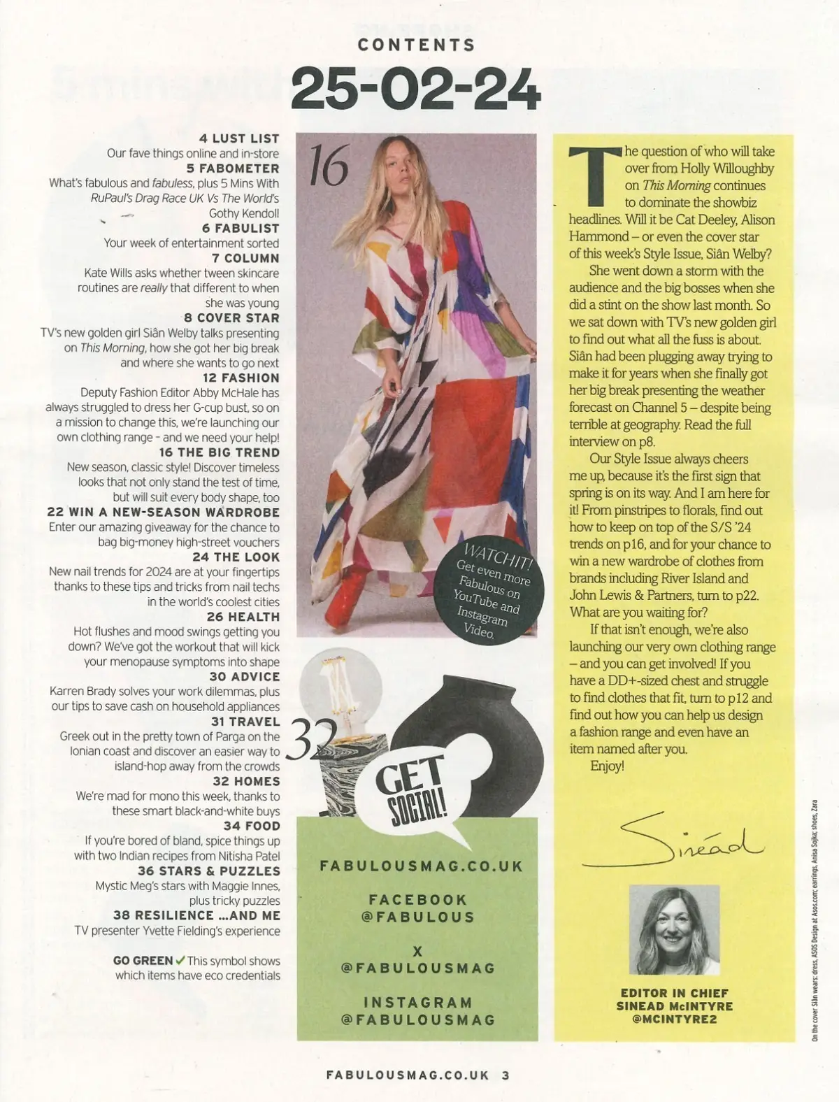 Fabulous Magazine: Sian Welby, Yvette Fielding, Karren Brady, Fashion, 25.2.24 - image 2 | Free standard UK delivery included | Discount Quality Products