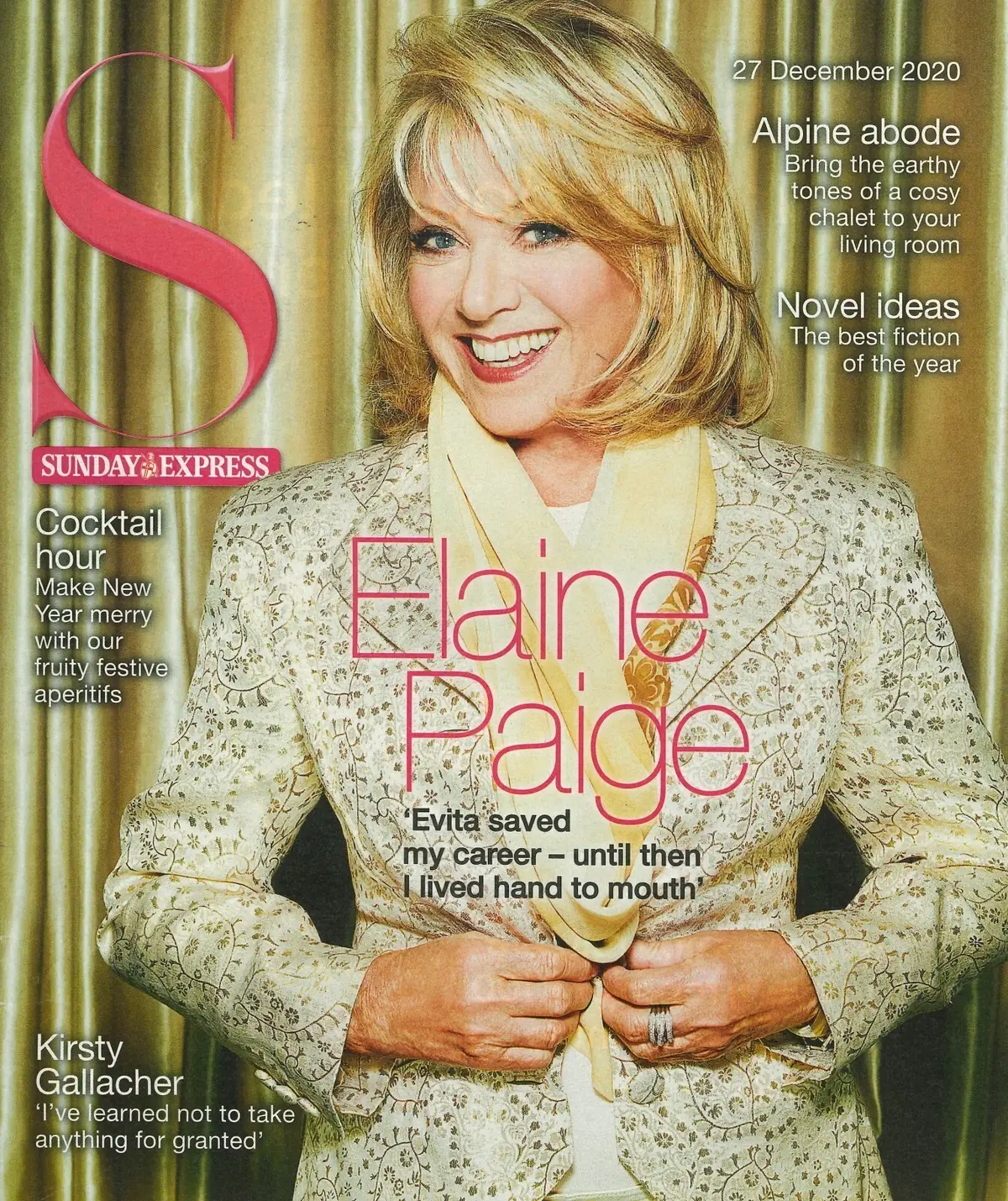 Sunday Express Magazine: Elaine Paige, Kirsty Gallacher, Fashion, 27.12.20