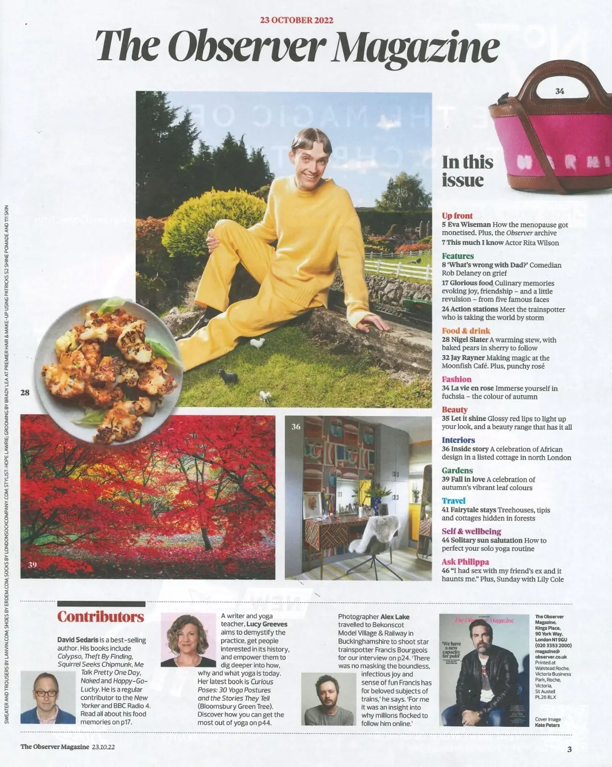 Observer Magazine: Rob Delaney, Rita Wilson, Lily Cole, Nigel Slater, 23.10.22 - image 2 | Free standard UK delivery included | Discount Quality Products