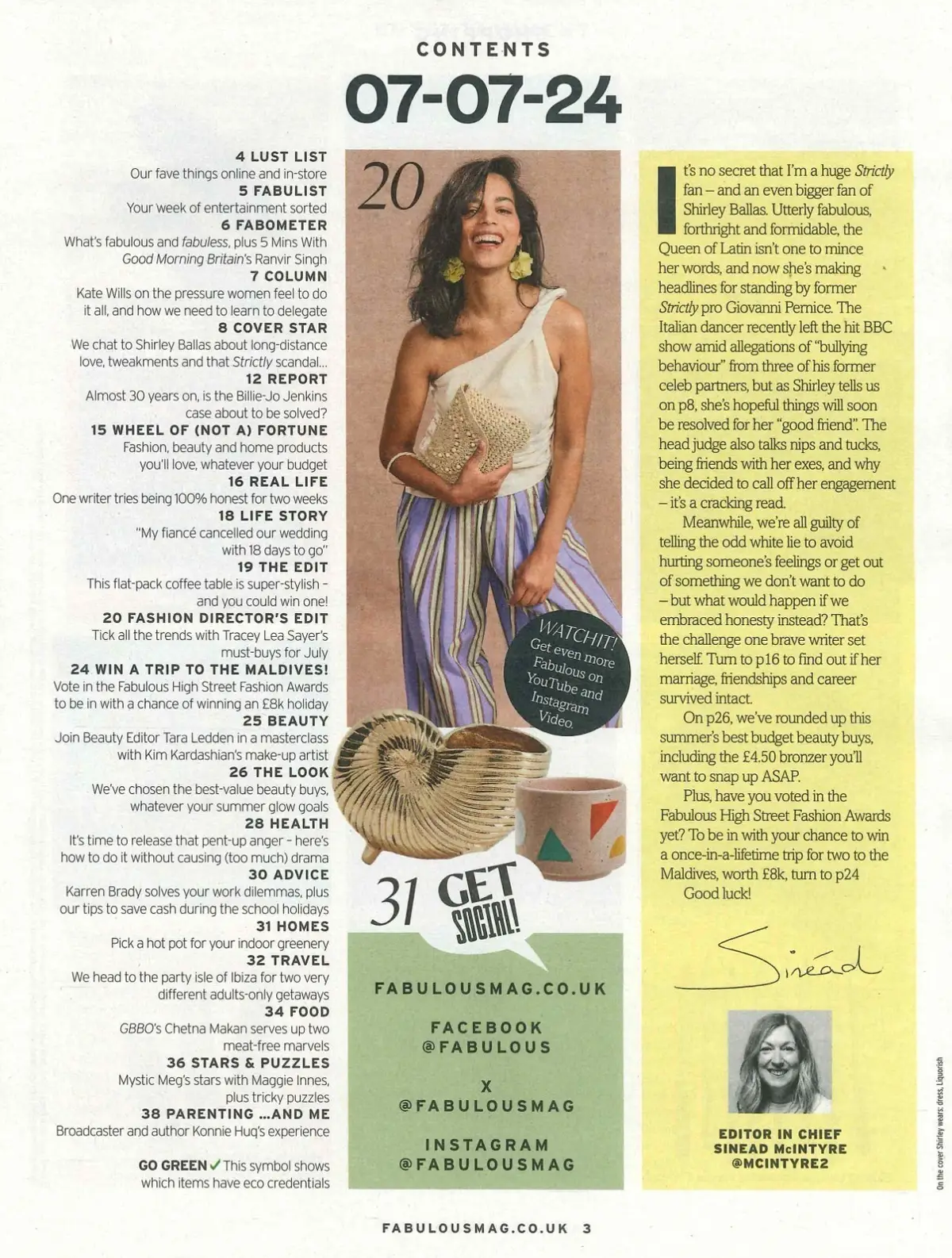 Fabulous Magazine: Shirley Ballas, Ranvir Singh, Konnie Huq, Fashion, 7.7.24 - image 2 | Free standard UK delivery included | Discount Quality Products