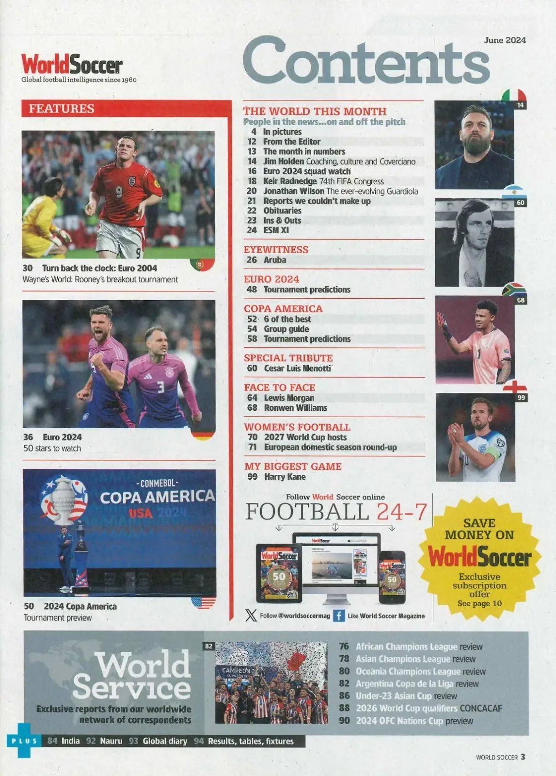 World Soccer Magazine: Euro Special Edition, Copa America, Football, June 2024 - image 2 | Free standard UK delivery included | Discount Quality Products