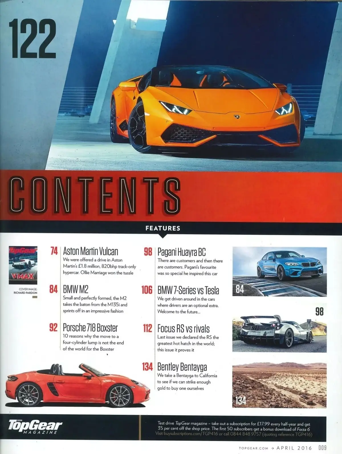BBC Top Gear Magazine: Issue #280, Aston Martin, Pagani, Porsche, April 2016 - image 2 | Free standard UK delivery included | Discount Quality Products