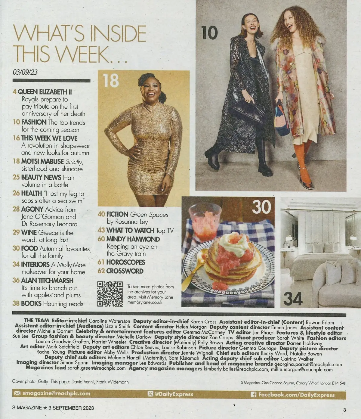 Sunday Express Magazine Queen Elizabeth II, Motsi Mabuse, Fashion, Food, 3.9.23 - image 2 | Free standard UK delivery included | Discount Quality Products