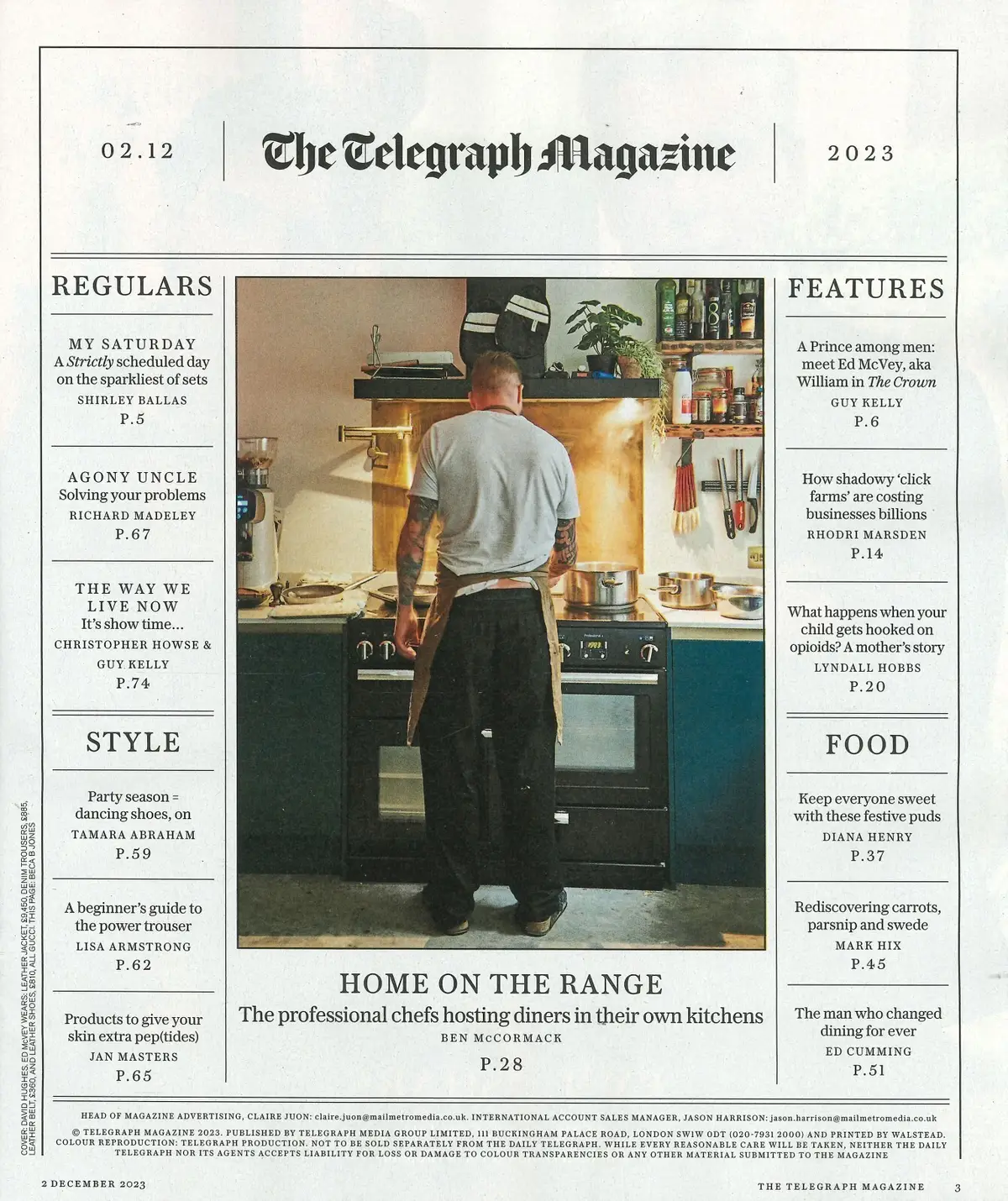 Telegraph Magazine: Ed McVey Plays as Prince William, Shirley Ballas, 2.12.23 - image 2 | Free standard UK delivery included | Discount Quality Products
