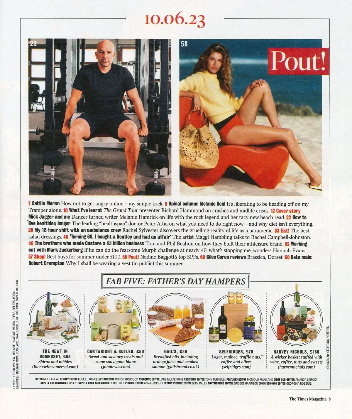 Times Magazine Melanie Hamrick, Mick Jagger,  Richard Hammond, Hambling, 10.6.23 - image 2 | Free standard UK delivery included | Discount Quality Products