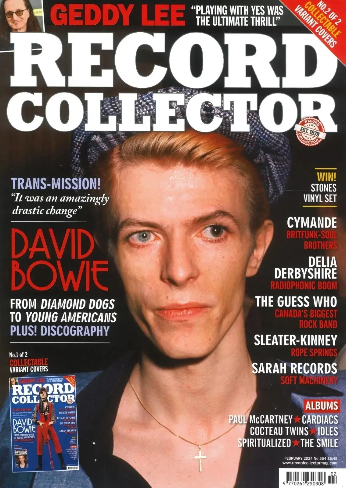 Record Collector Magazine: David Bowie, Geddy Lee, Taylor Swift, Music, Feb 2024