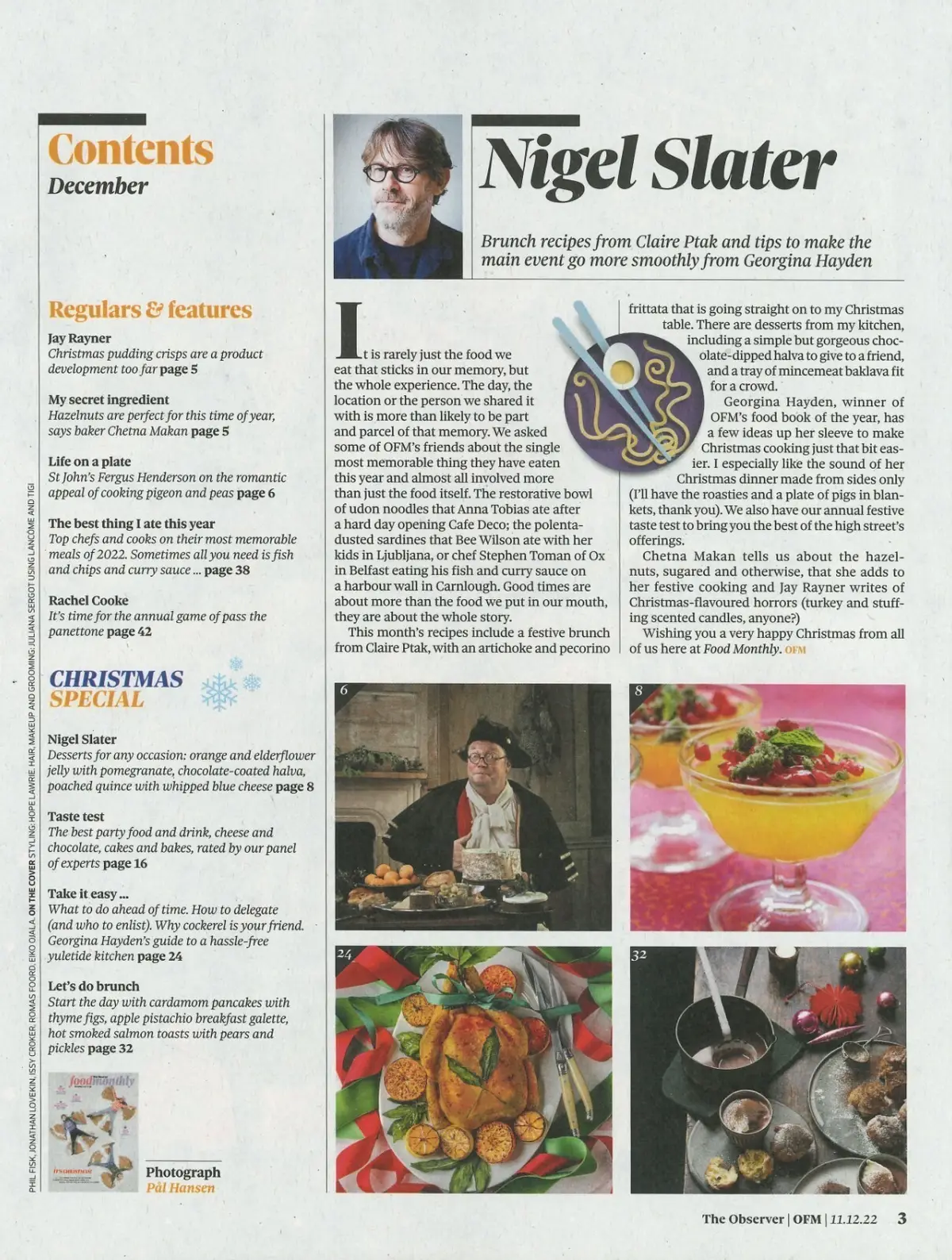 Observer Food Monthly Magazine: Anna Haugh, Ed Gamble, Nigel Slater, Dec 2022 - image 2 | Free standard UK delivery included | Discount Quality Products