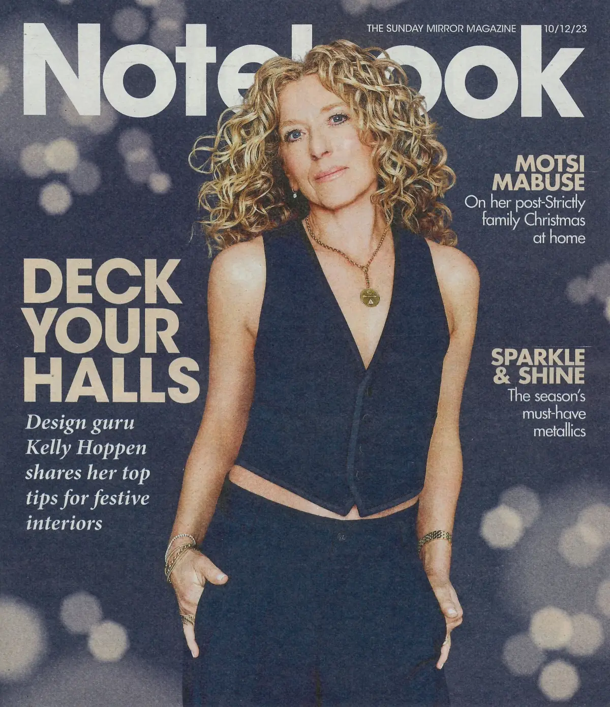 Sunday Mirror Notebook Magazine Kelly Hoppen, Lulu, Motsi Mabuse, Style 10.12.23
