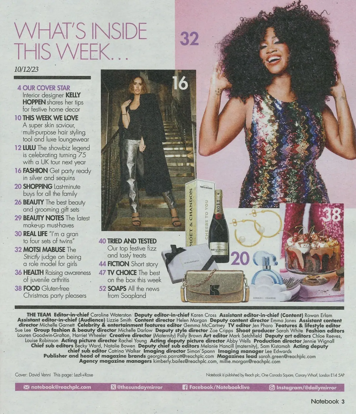 Sunday Mirror Notebook Magazine Kelly Hoppen, Lulu, Motsi Mabuse, Style 10.12.23 - image 2 | Free standard UK delivery included | Discount Quality Products