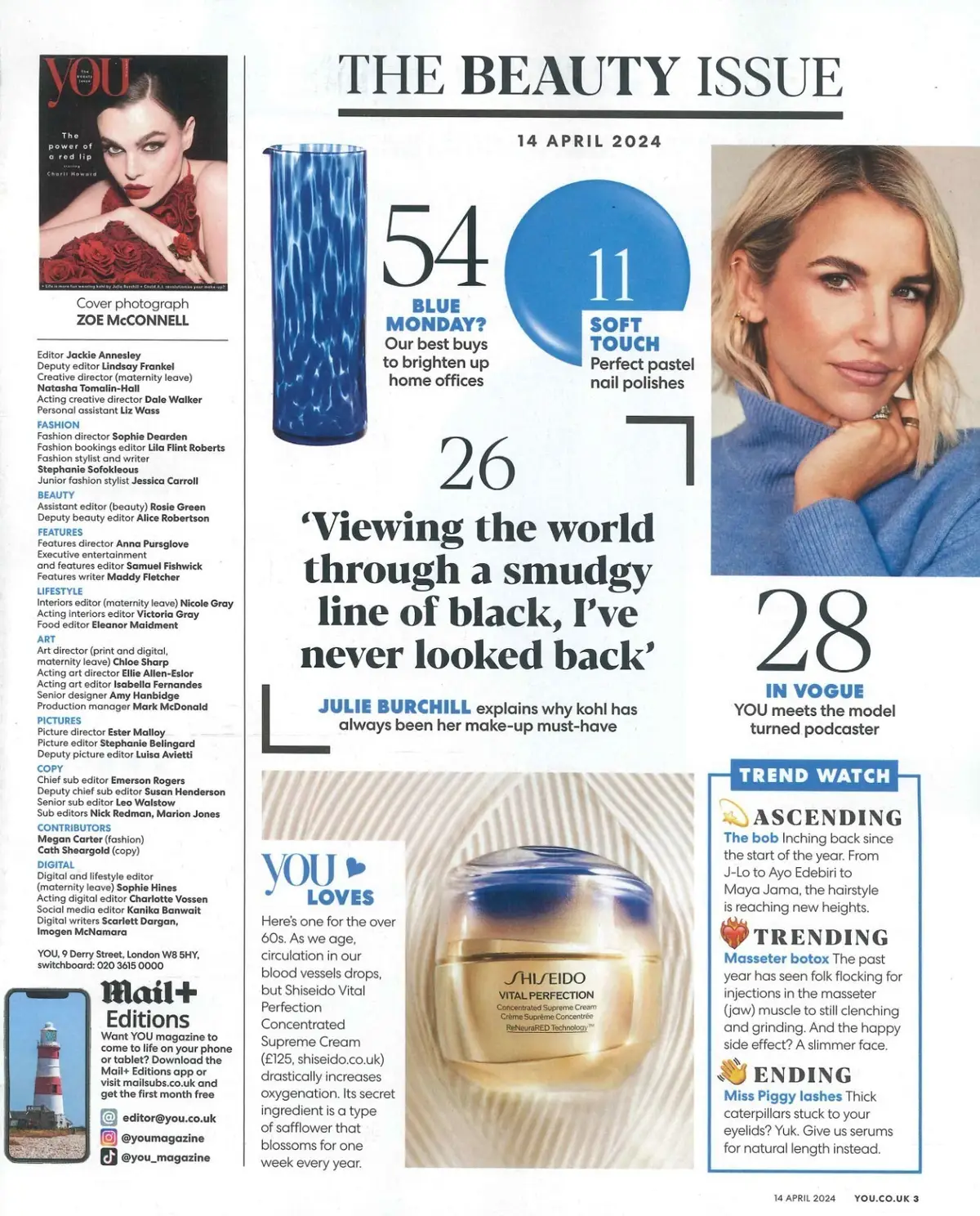 You Magazine: Charli Howard, Anthony Horowitz, Vogue Williams, Fashion, 14.4.24 - image 2 | Free standard UK delivery included | Discount Quality Products