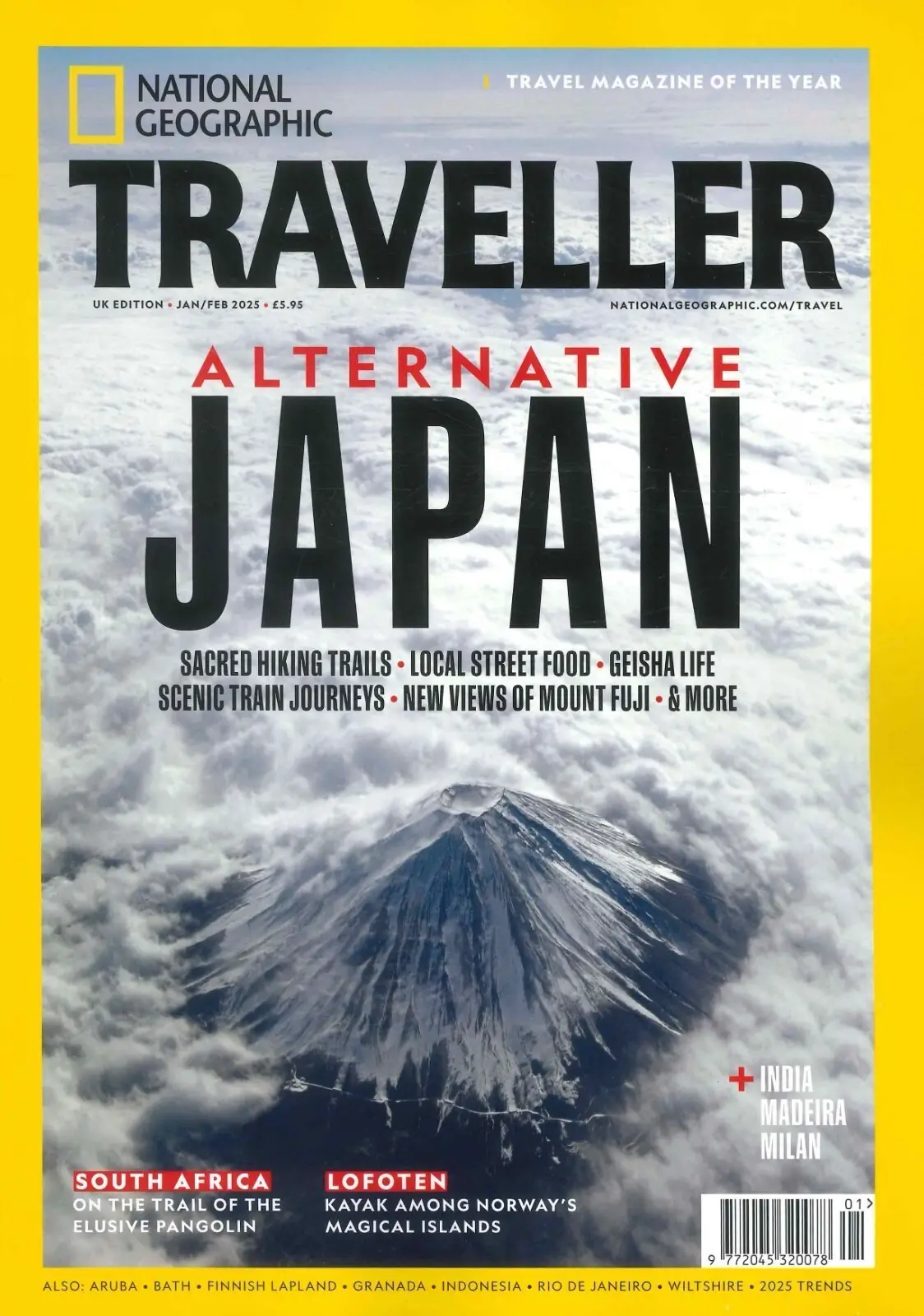 National Geographic Traveller Magazine: Japan, South Africa, India, Jan/Feb 2025