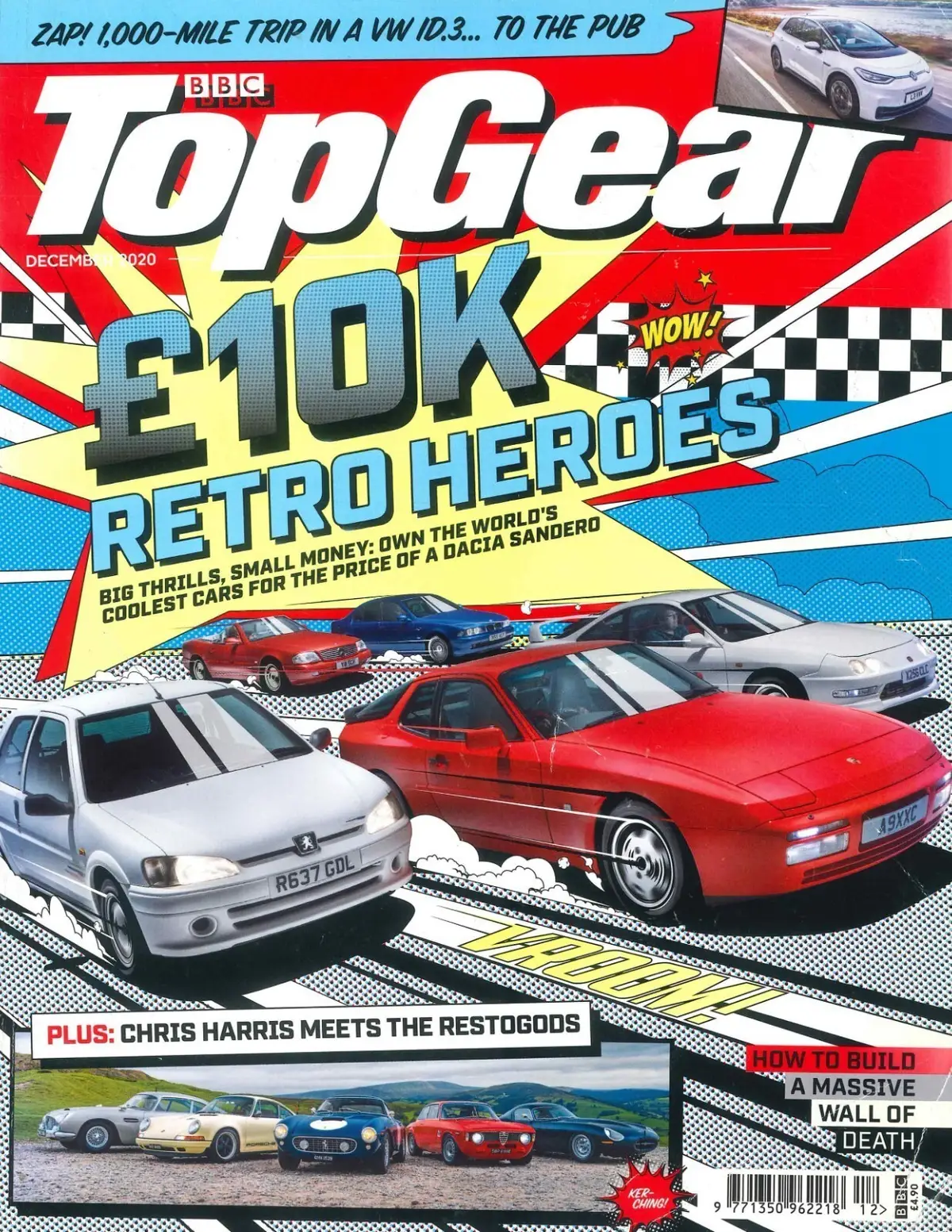 BBC Top Gear Magazine: Issue #341, £10K Retro Heroes, BMW M3, Mercedes, Dec 2020