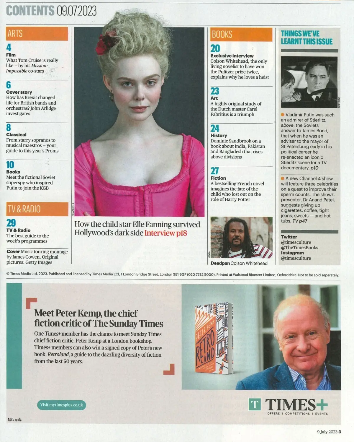 Sunday Times Culture Magazine, Tom Cruise, Elle Fanning, Brexit Blues, 9.7.23 - image 2 | Free standard UK delivery included | Discount Quality Products
