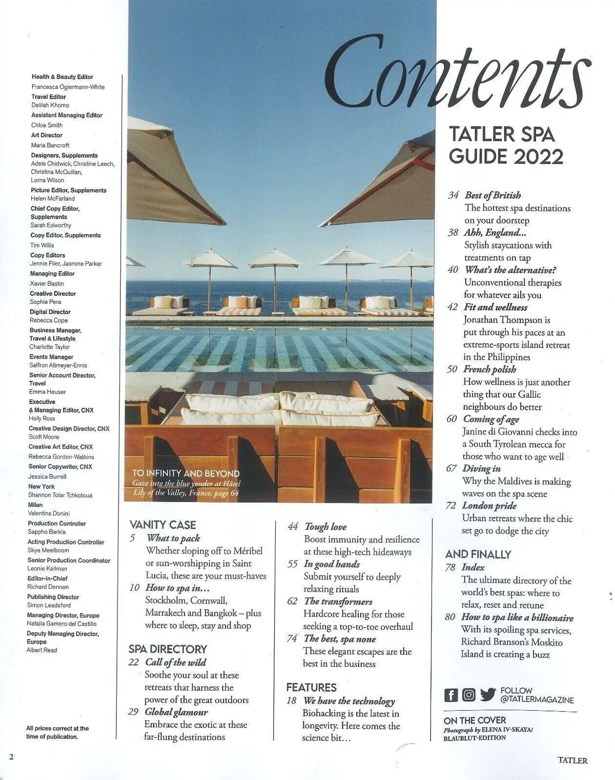 TATLER Magazine, Worldwide Spa Guide, Best Spas of the World, November 2022 - image 2 | Free standard UK delivery included | Discount Quality Products