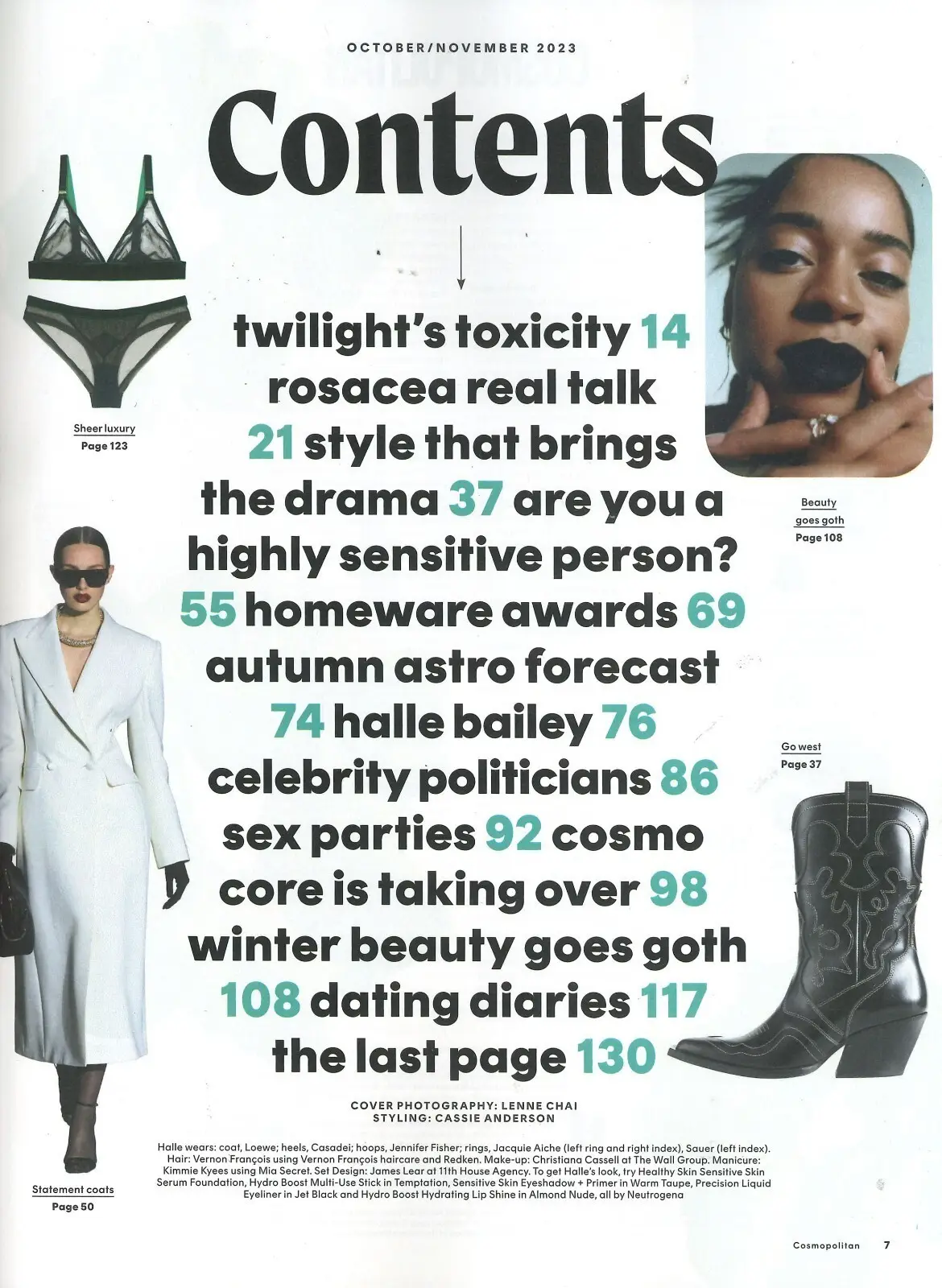 Cosmopolitan Magazine Halle Bailey, Lauryn Ajufo, Twilight, Fashion Oct/Nov 2023 - image 2 | Free standard UK delivery included | Discount Quality Products