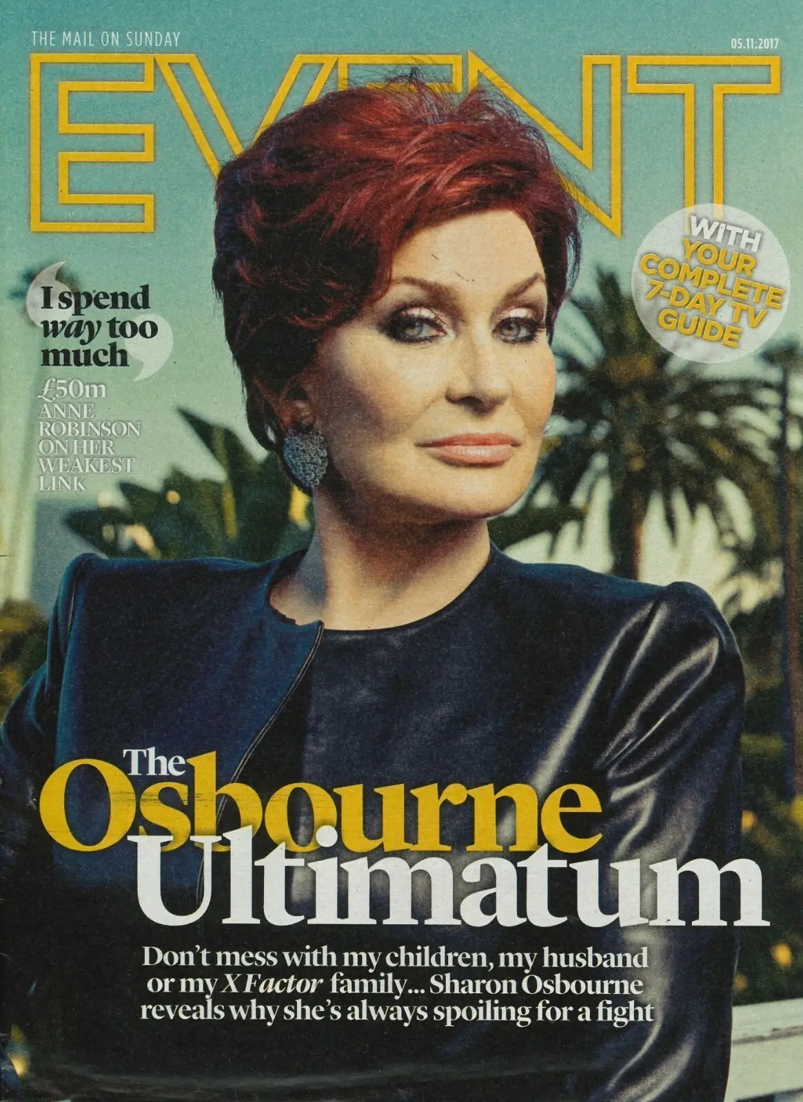 Event Magazine, Sharon Osbourne, Bruce Springsteen, Piers Morgan, 5.11.17