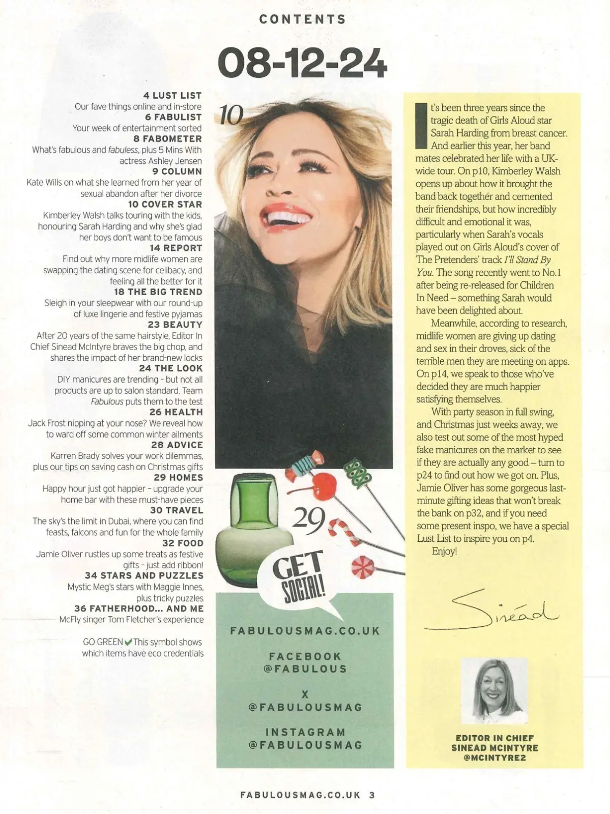 Fabulous Magazine: Kimberley Walsh, Ashley Jensen, Tom Fletcher, Fashion 8.12.24 - image 2 | Free standard UK delivery included | Discount Quality Products