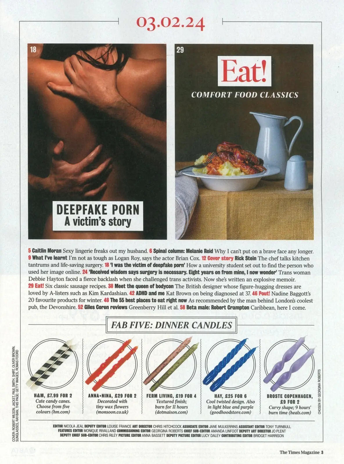 Times Magazine: Rick Stein, Brian Cox, Caitlin Moran, Giles Coren, Trans, 3.2.24 - image 2 | Free standard UK delivery included | Discount Quality Products