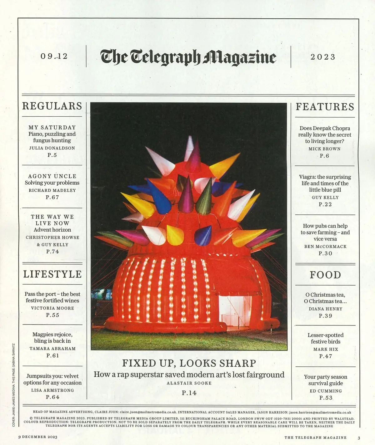 Telegraph Magazine: Deepak Chopra, Julia Donaldson, Richard Madeley, 9.12.23 - image 2 | Free standard UK delivery included | Discount Quality Products