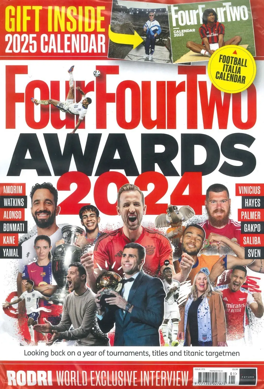 FourFourTwo Magazine: Awards 2024, Free Calendar, Soccer Football, Jan 2025