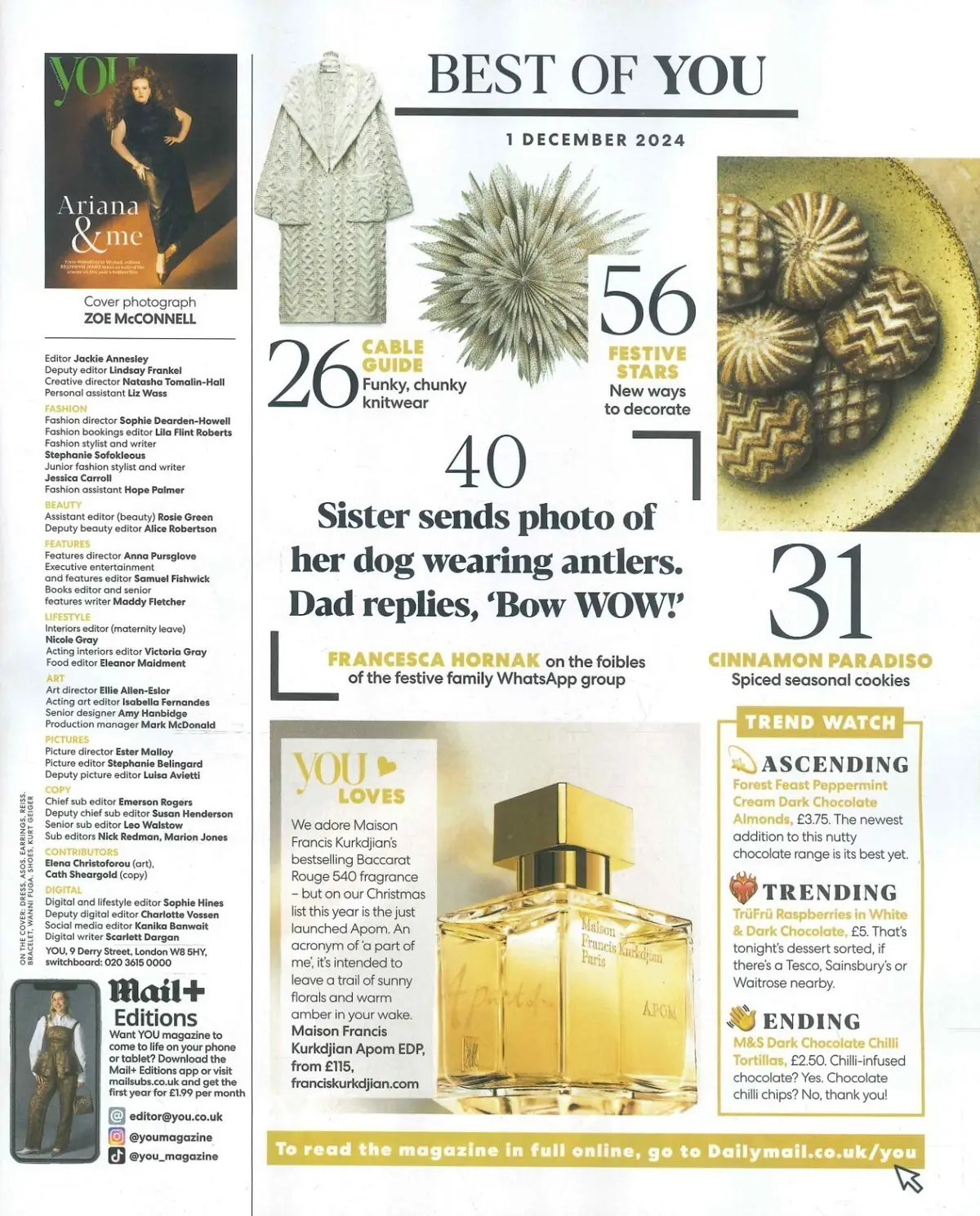 You Magazine: Bronwyn James, Ian Rankin, Winter Fashion, Christmas, 1.12.24 - image 2 | Free standard UK delivery included | Discount Quality Products
