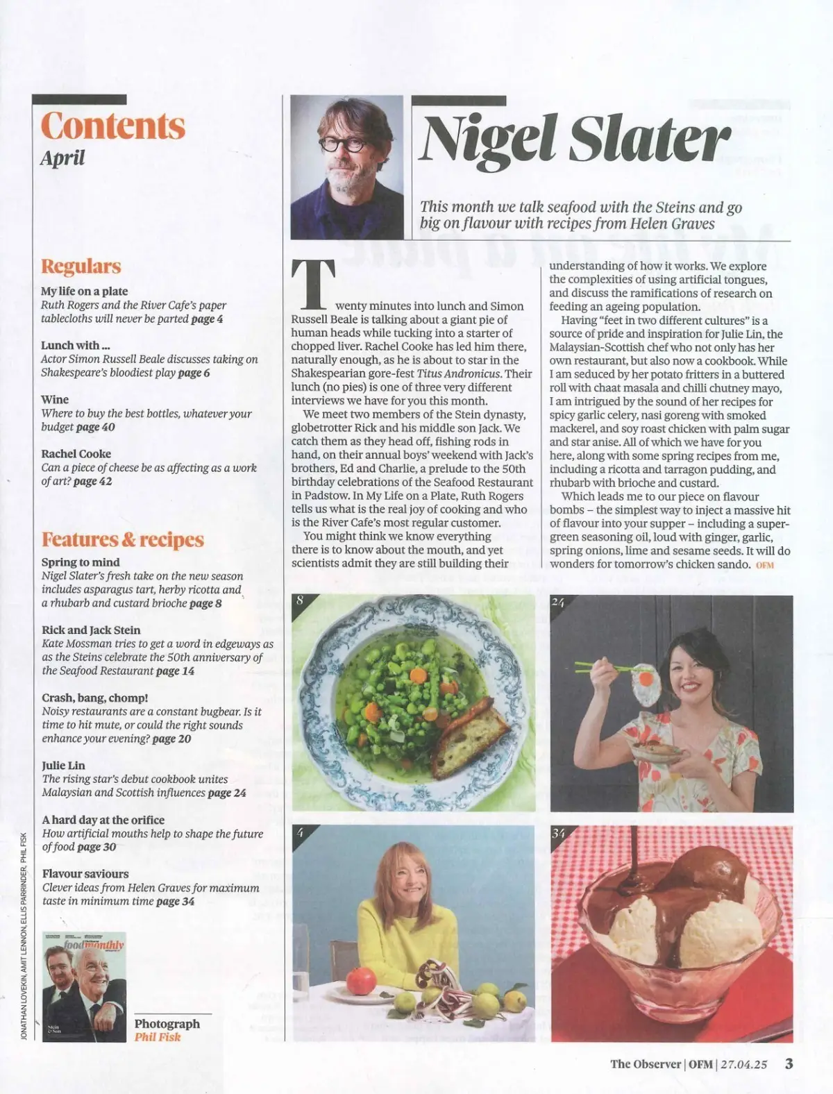 Observer Magazine Food Monthly: Rick & Jack Stein, Nigel Slater, April 2025 - image 2 | Free standard UK delivery included | Discount Quality Products
