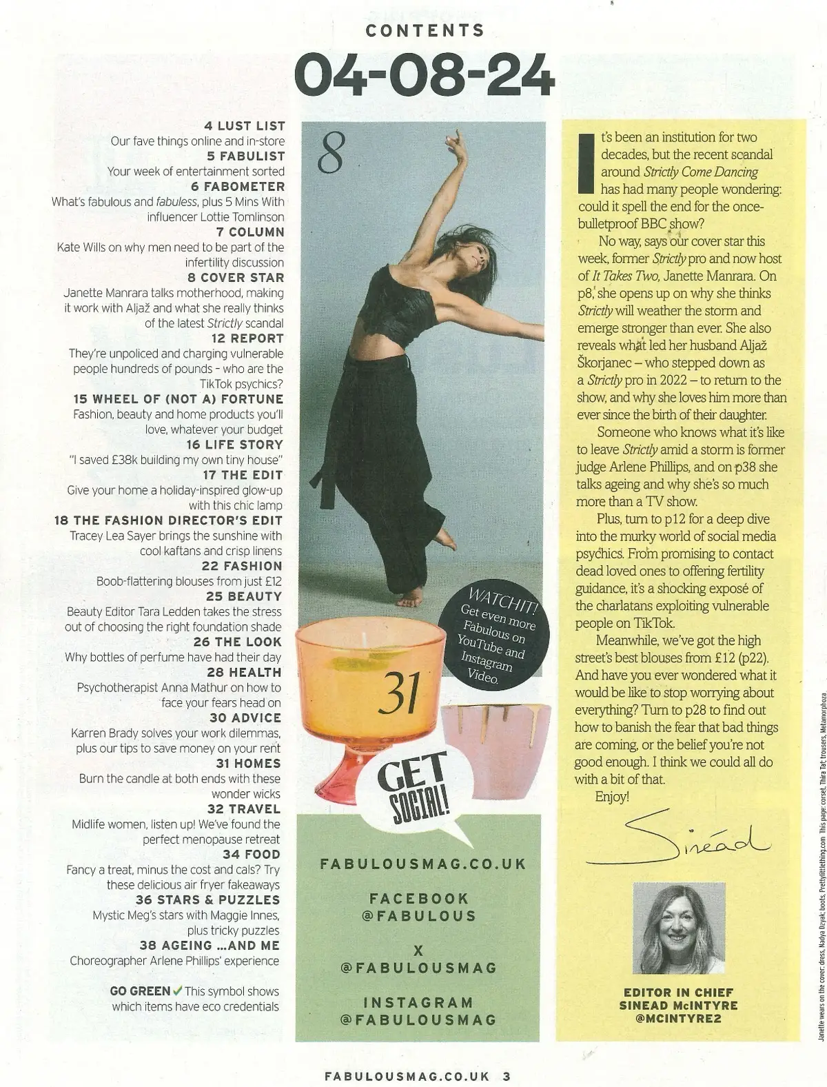 Fabulous Magazine, Janette Manrara Strictly Dancing, Lottie Tomlinson, 4.8.24 - image 2 | Free standard UK delivery included | Discount Quality Products