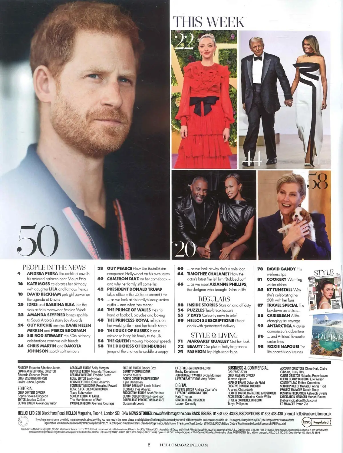 HELLO! Magazine: Prince Harry, Cameron Diaz, Trump, Timothee Chalamet, 3.2.25 - image 2 | Free standard UK delivery included | Discount Quality Products