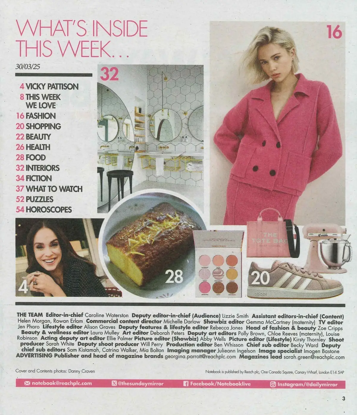 Sunday Mirror Notebook Magazine Vicky Pattison, Deborah Mitchell, Style, 30.3.25 - image 2 | Free standard UK delivery included | Discount Quality Products