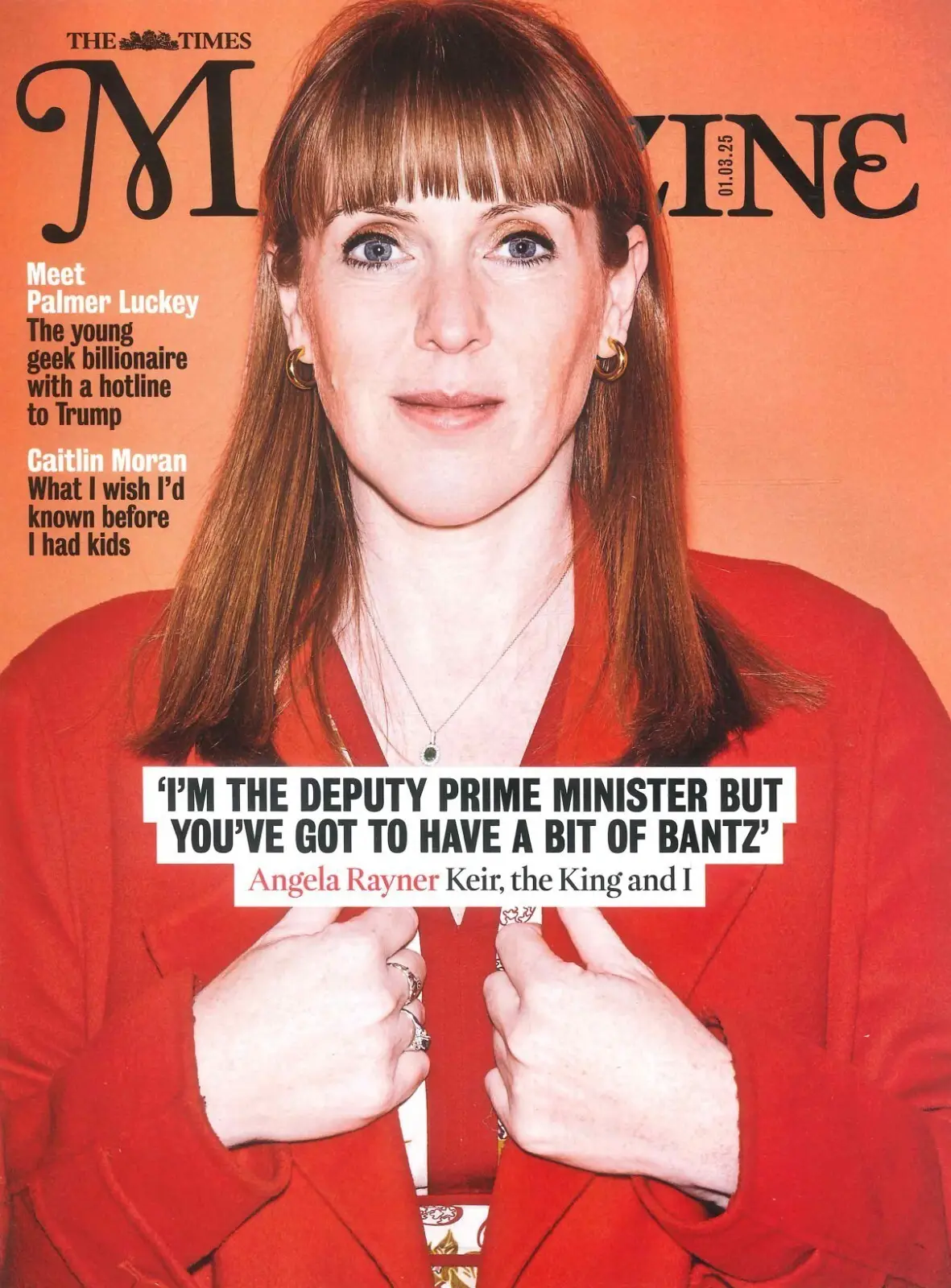 Times Magazine: Angela Rayner, Palmer Luckey, Jason Isaacs, Dilara F, 1.3.25 - Free standard UK delivery included | Discount Quality Products