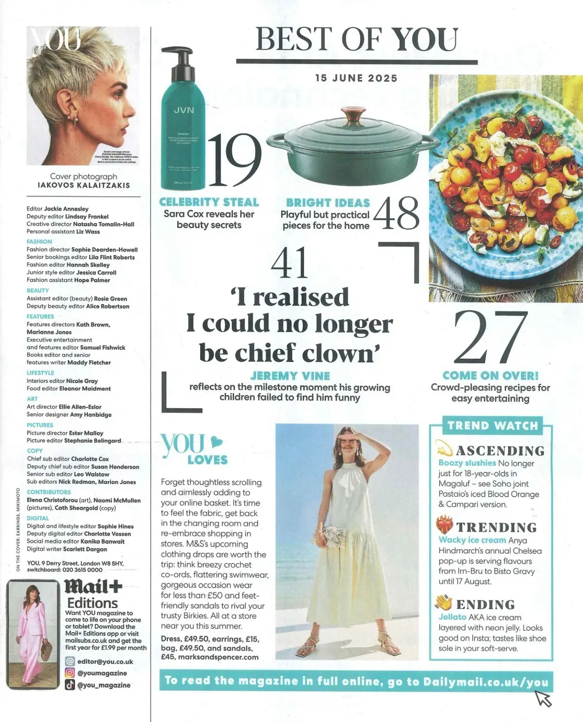 You Magazine: Joanna Vanderham, Ardal O'Hanlon, Jeremy Vine, Fashion, 15.6.25 - image 2 | Free standard UK delivery included | Discount Quality Products