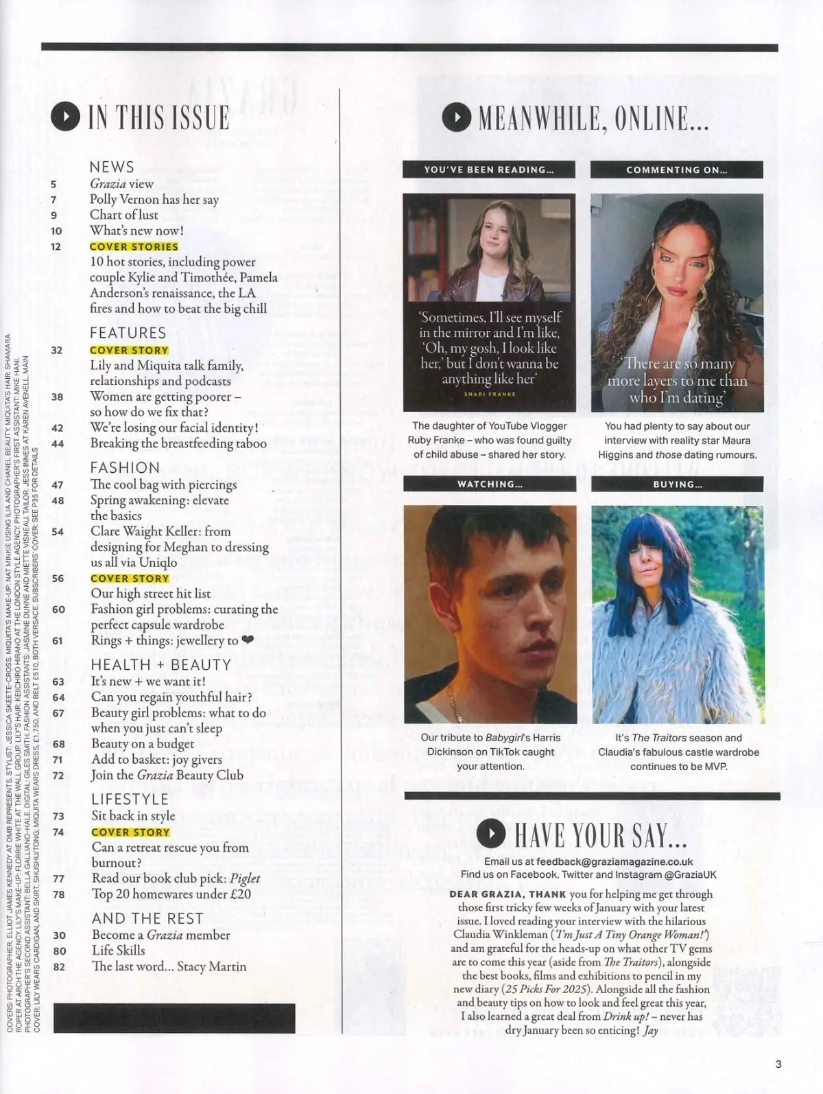 Grazia Magazine: Lily Allen, Miquita Oliver, Timothee Chalamet, Kylie. J, 3.2.25 - image 2 | Free standard UK delivery included | Discount Quality Products