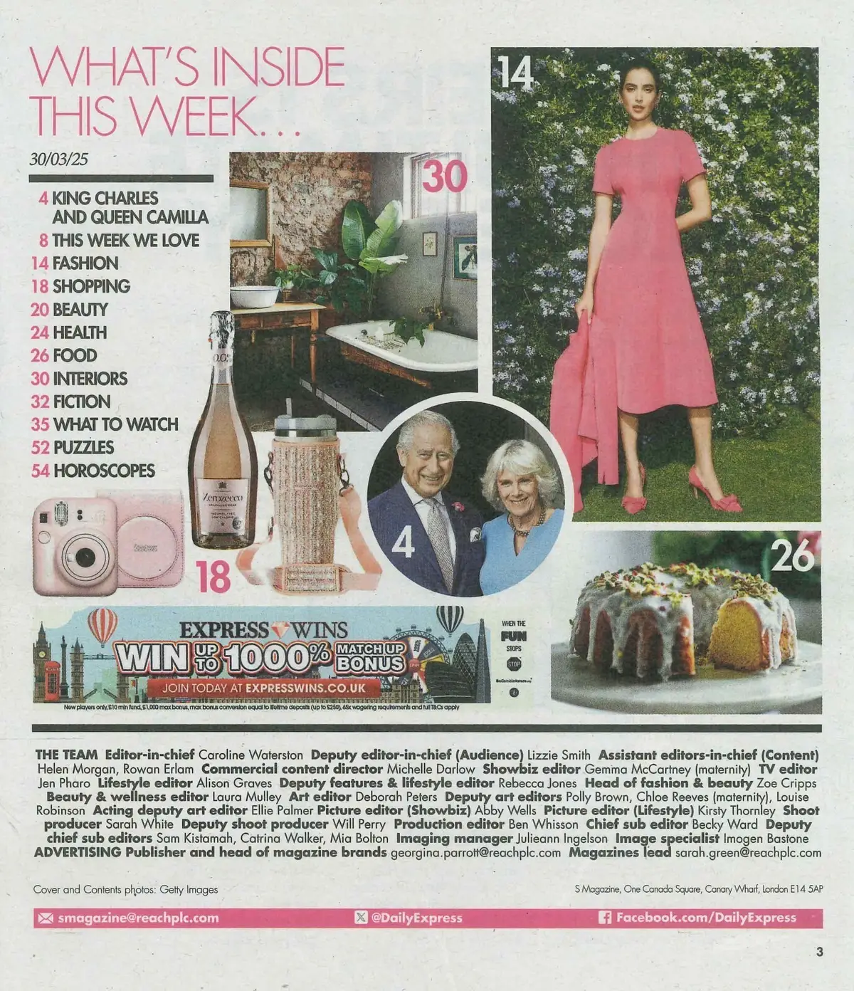 Sunday Express Magazine: King Charles & Queen Camilla 20th Anniversary, 30.3.25 - image 2 | Free standard UK delivery included | Discount Quality Products