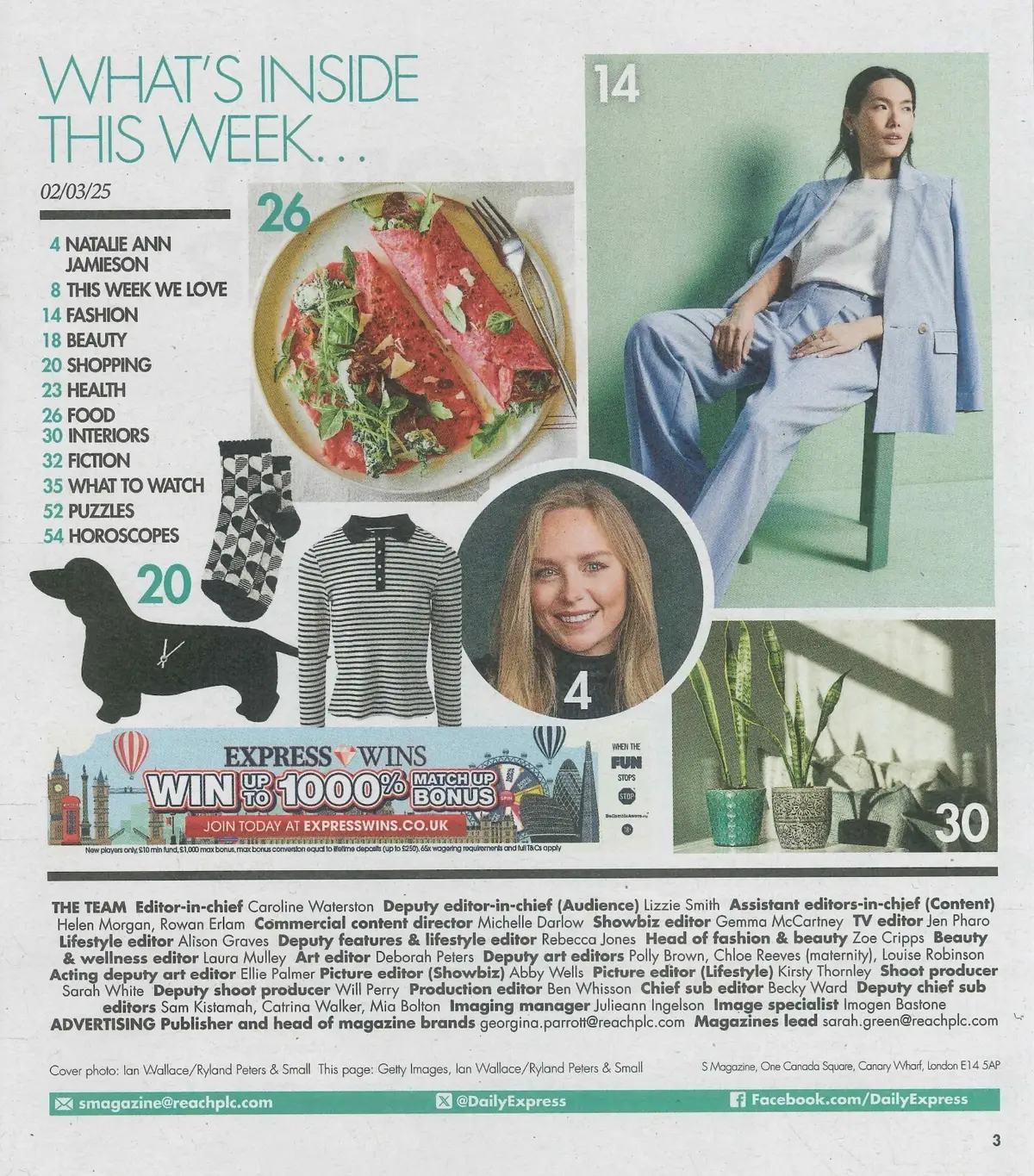 Sunday Express Magazine: Natalie Ann Jamieson, Jon Ronson, Food, 2.3.25 - image 2 | Free standard UK delivery included | Discount Quality Products