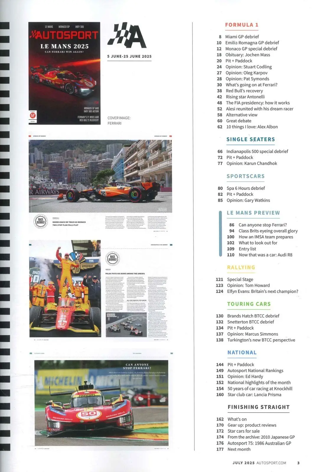 Autosport Magazine: Le Mans Preview, Ferrari, Monaco GP, Indy 500, July 2025 - image 2 | Free standard UK delivery included | Discount Quality Products