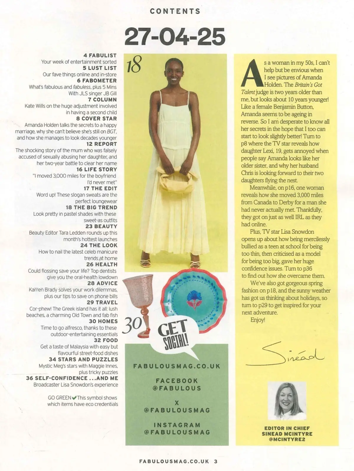 Fabulous Magazine: Amanda Holden, JB Gill, Lisa Snowdon, Karren Brady, 27.4.25 - image 2 | Free standard UK delivery included | Discount Quality Products
