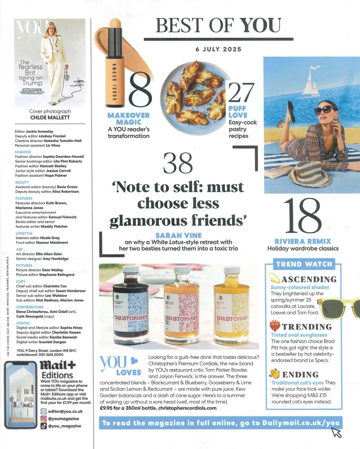 You Magazine Katty Kay Takes On Trump, Jo Malone, Kimberley Walsh, Style, 6.7.25 - image 2 | Free standard UK delivery included | Discount Quality Products