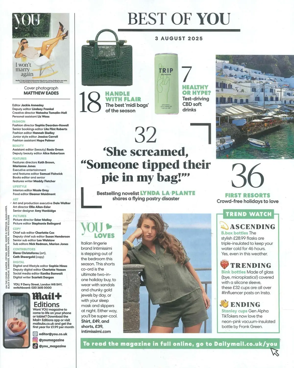 You Magazine: Christine McGuinness, Sean Hayes, Lynda La Plante, Fashion, 3.8.25 - image 2 | Free standard UK delivery included | Discount Quality Products