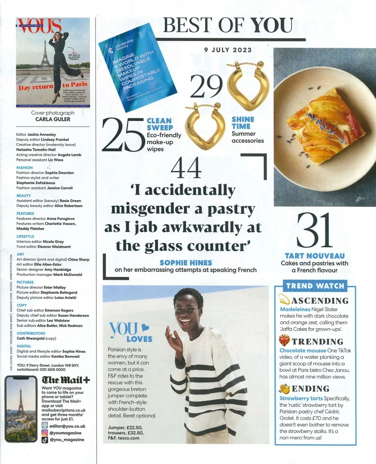 You Magazine, Paris Special, Olympics, Sophie Mechaly, Tom Parker Bowles, 9.7.23 - image 2 | Free standard UK delivery included | Discount Quality Products